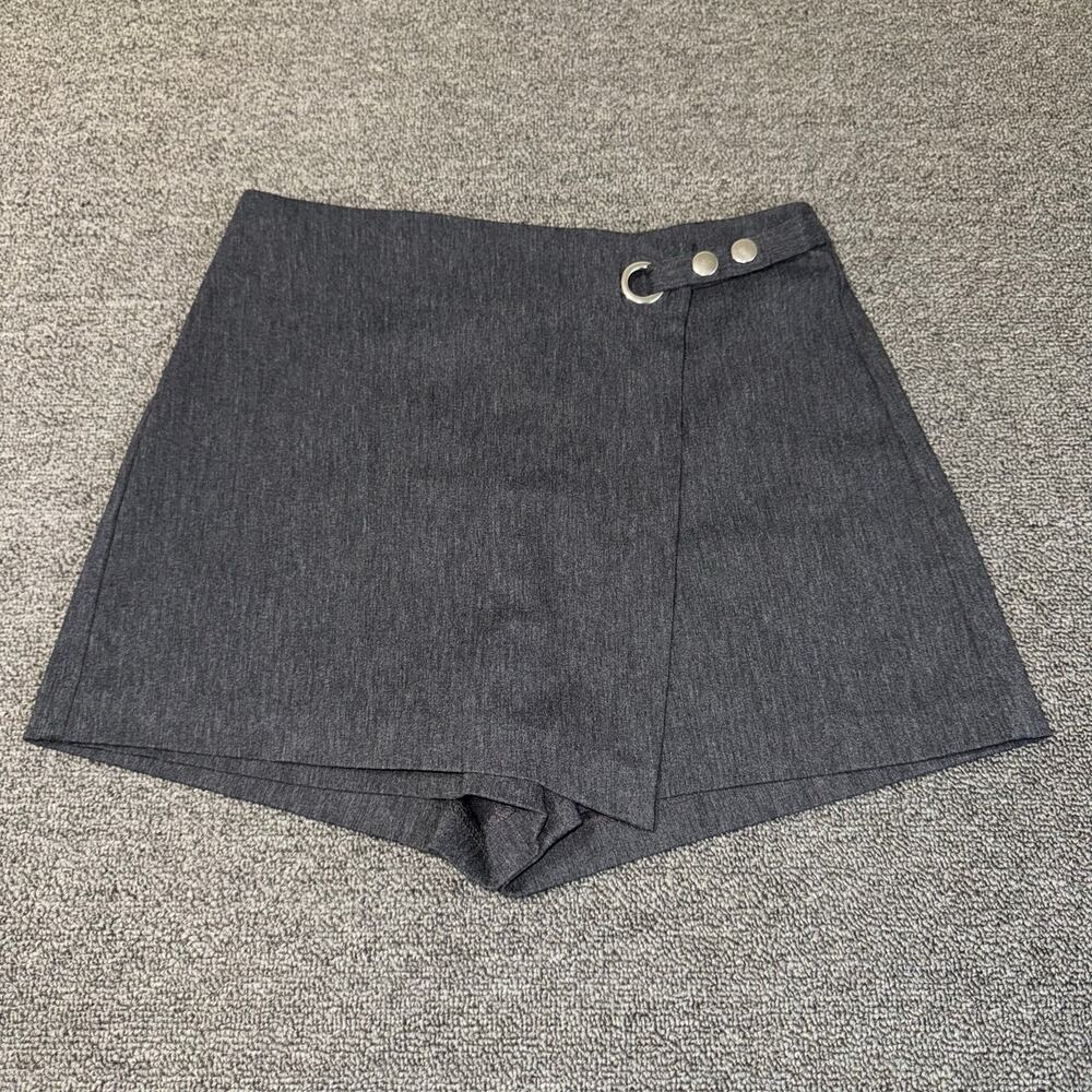 Y2K Joe B By Joe Benbasset Wrap Front Skort Gray Women's Size Medium Coquette